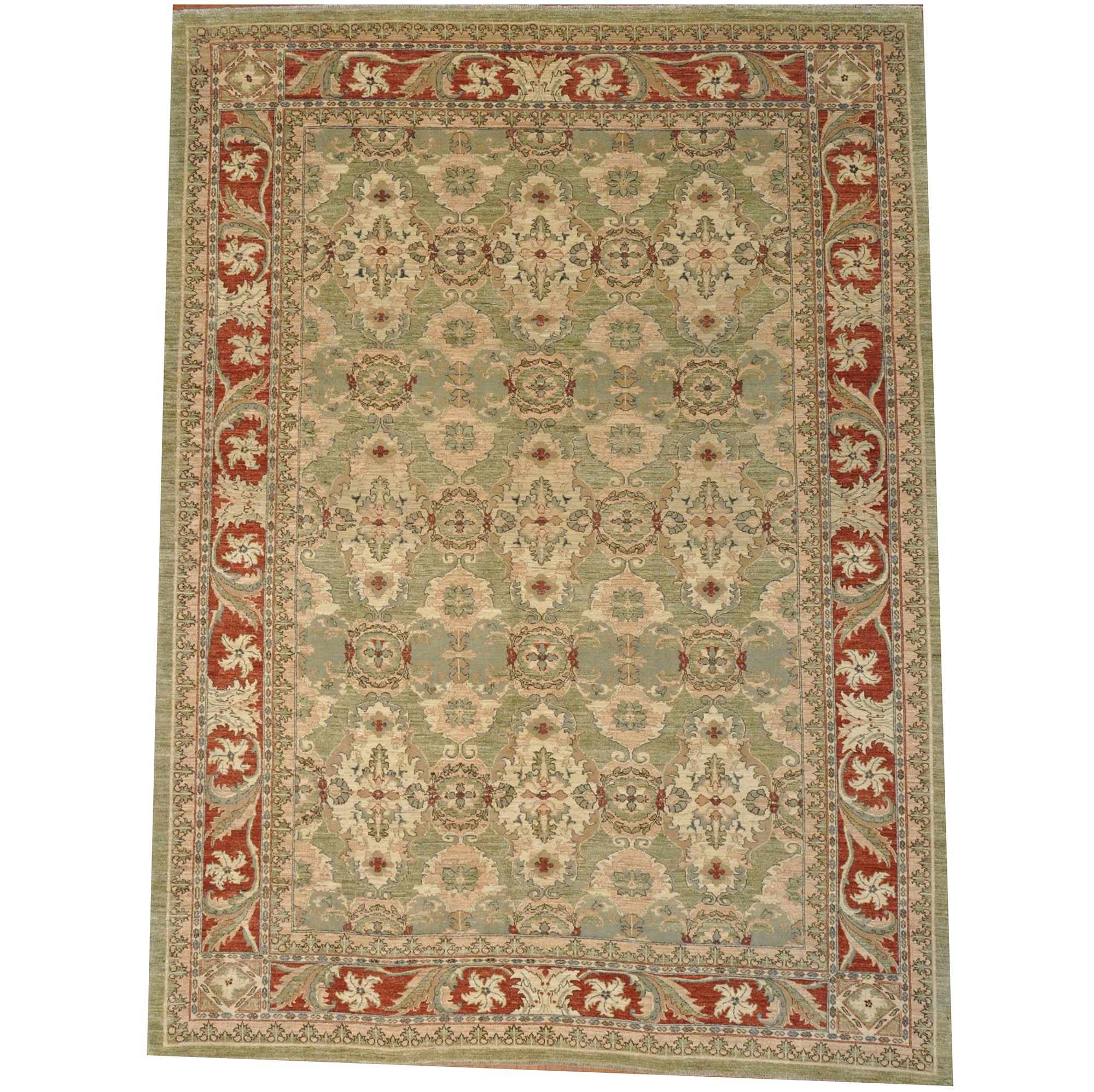 Afghan Hand-knotted Vegetable Dye Oushak Wool Rug (9'1 x 12'4)
