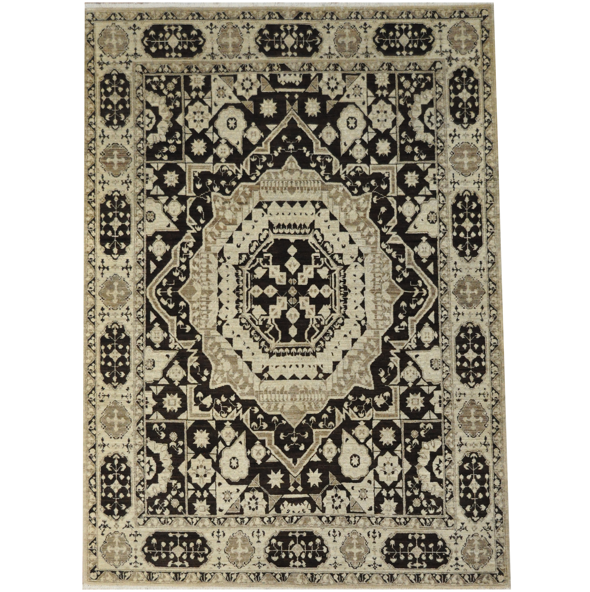Afghan Hand-knotted Vegetable Dye Mamluk Wool Rug (5'1 x 7')