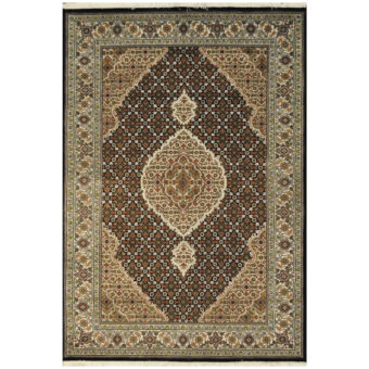 Indo Hand-knotted Tabriz Wool Rug (4'8 x 6'9)