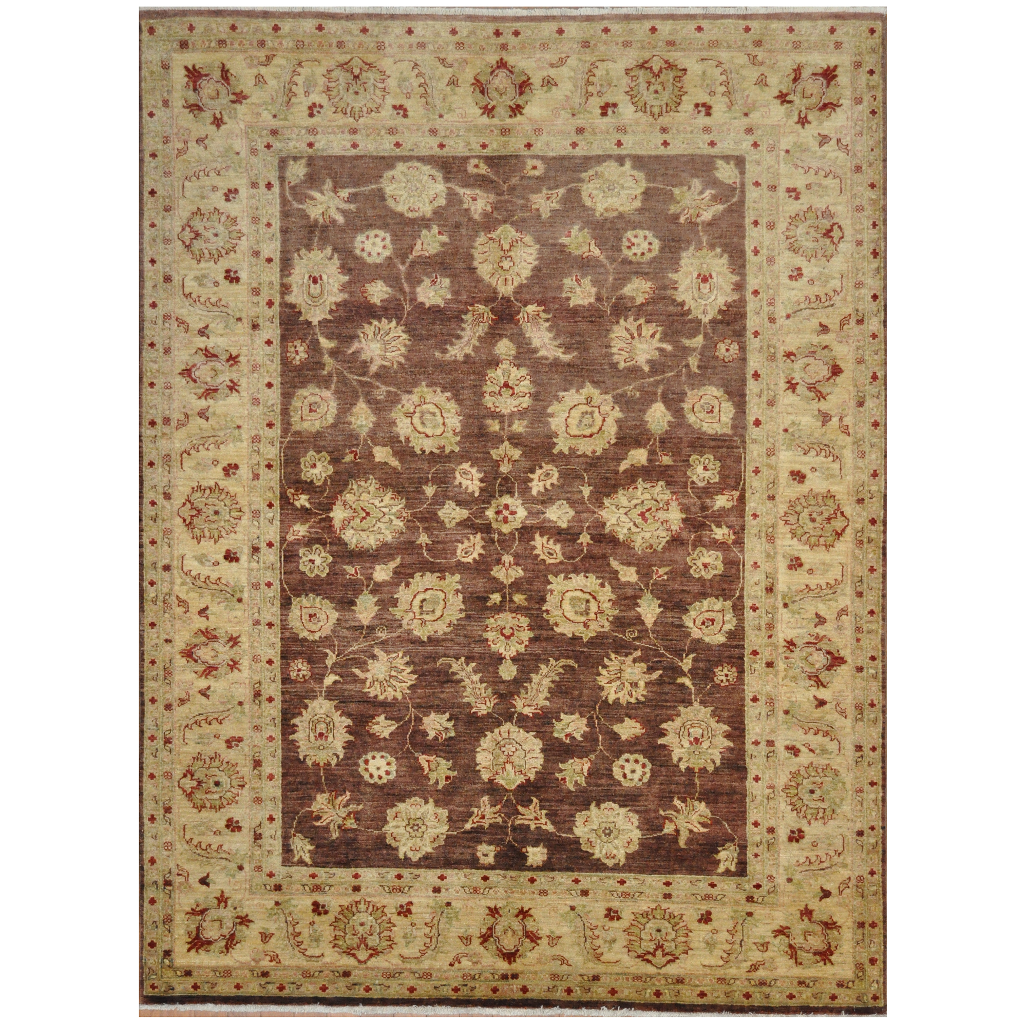Afghan Hand-knotted Vegetable Dye Oushak Wool Rug (5'8 x 7'7)