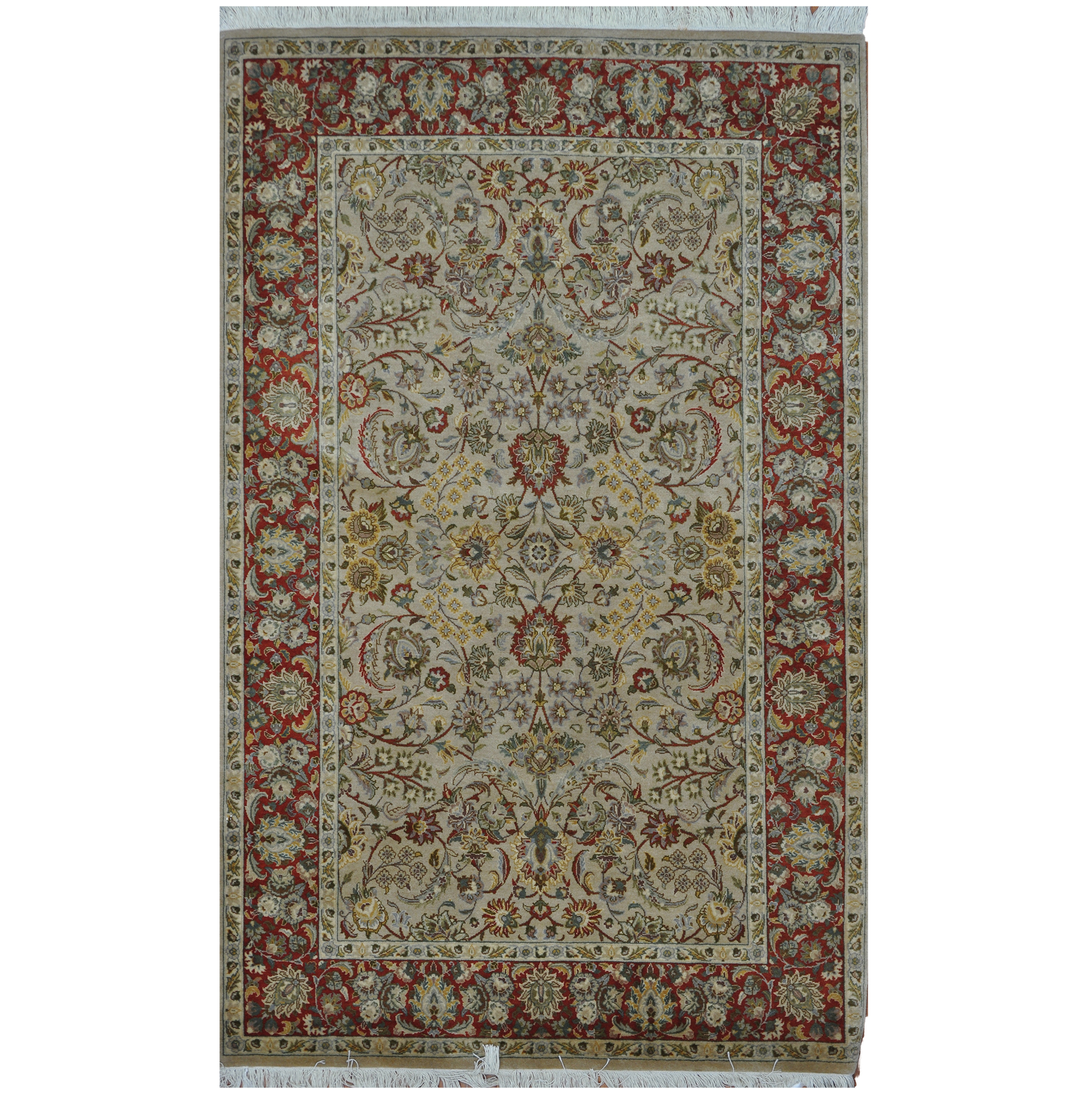 Pak-Persian Hand-knotted Isfahan Wool Rug (4'1 x 6'7)