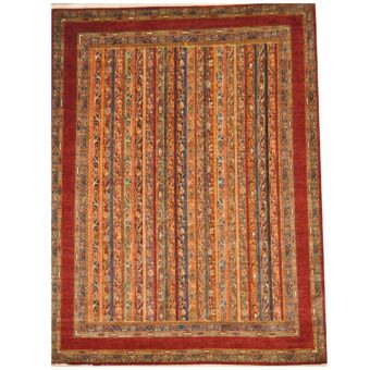 Afghan Hand-Knotted Khorjeen Kazak Wool Rug (8' x 10'4)