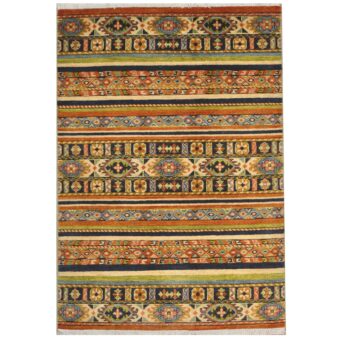 Afghan Hand-Knotted Khorjeen Kazak Wool Rug (3'3 x 4'8)