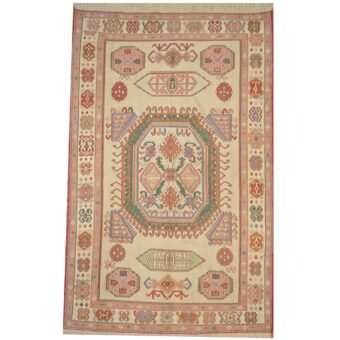 Persian Hand-woven Soumak Wool & Silk Rug (4'2 x 6'7)