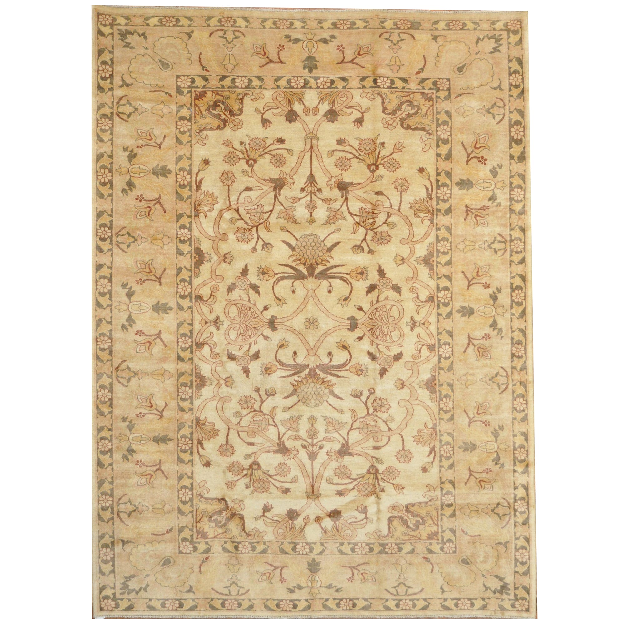 Afghan Hand-knotted Vegetable Dye Oushak Wool Rug (7'5 x 10'2)