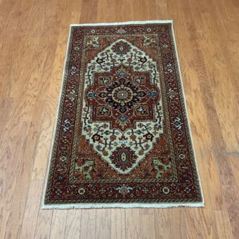Handmade Indo Serapi Wool Rug (2'10" x 5'1")