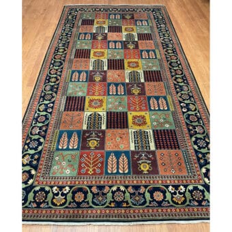 HERAT ORIENTAL Hand-knotted Indo Bakhtiari Wide Wool Runner (6' x 12')