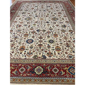 HERAT ORIENTAL Hand-knotted Indo Serapi Wool Rug (10' x 14')
