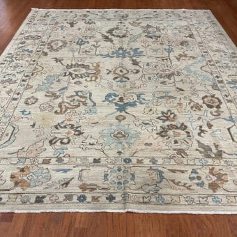 Afghan Hand-knotted Vegetable Dye Oushak Wool Rug (9'5 x 11'5)