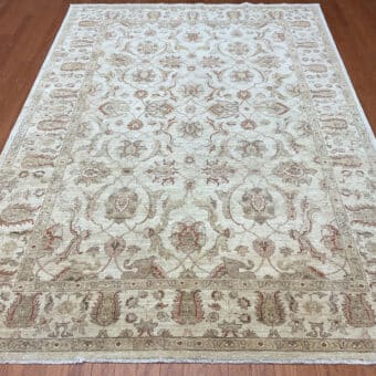 Afghan Hand-knotted Vegetable Dye Oushak Wool Rug (6'6 x 9'4)