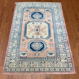 Afghan Hand-Knotted Vegetable Dye Kazak Wool Rug (3'11 x 5'11)